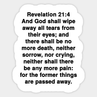 Revelation 21:4 King James Version Bible Verse Typography Sticker